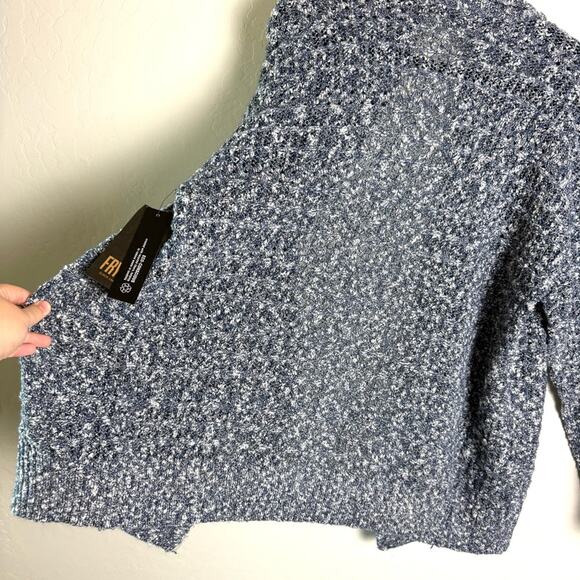 Frye Blue Marled Knit Open Front Cardigan Sweater M NWT - Picture 9 of 15